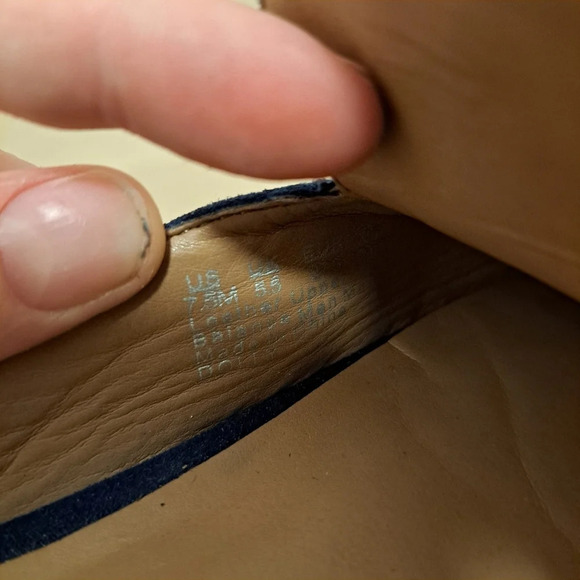 Franco Sarto Dolly Blue Suede Open Heel Slip On Mules Flats Size 7.5M - Picture 9 of 10